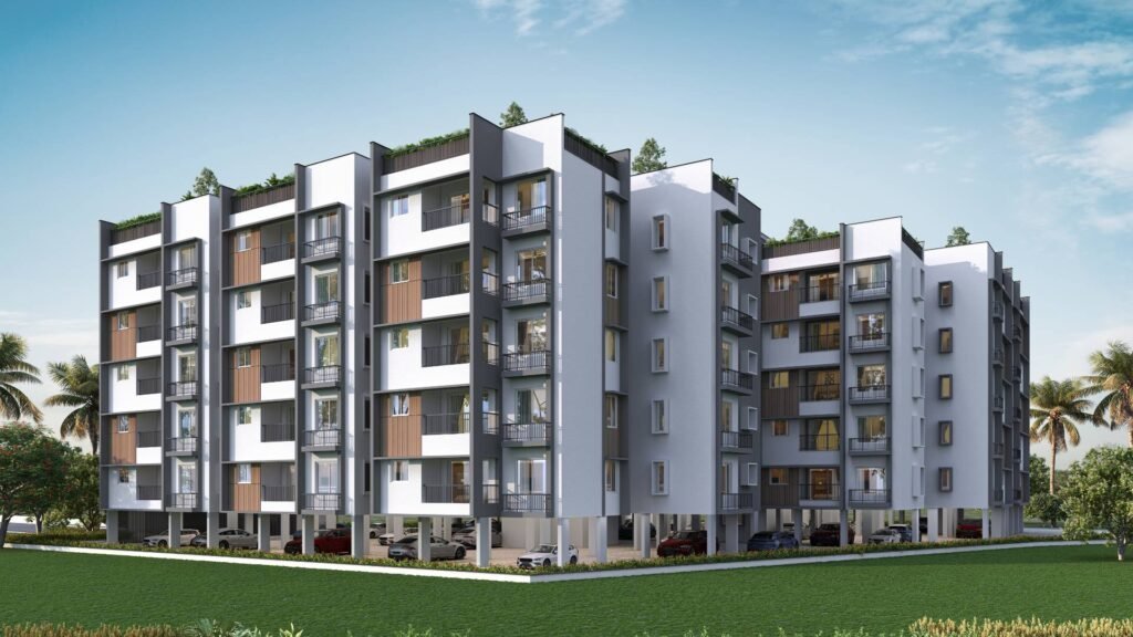 Spacious 3 BHK apartment living room